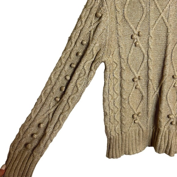 Cupcakes and Cashmere Cable Knit Pom Pom Turtleneck Sweater - Picture 5 of 10